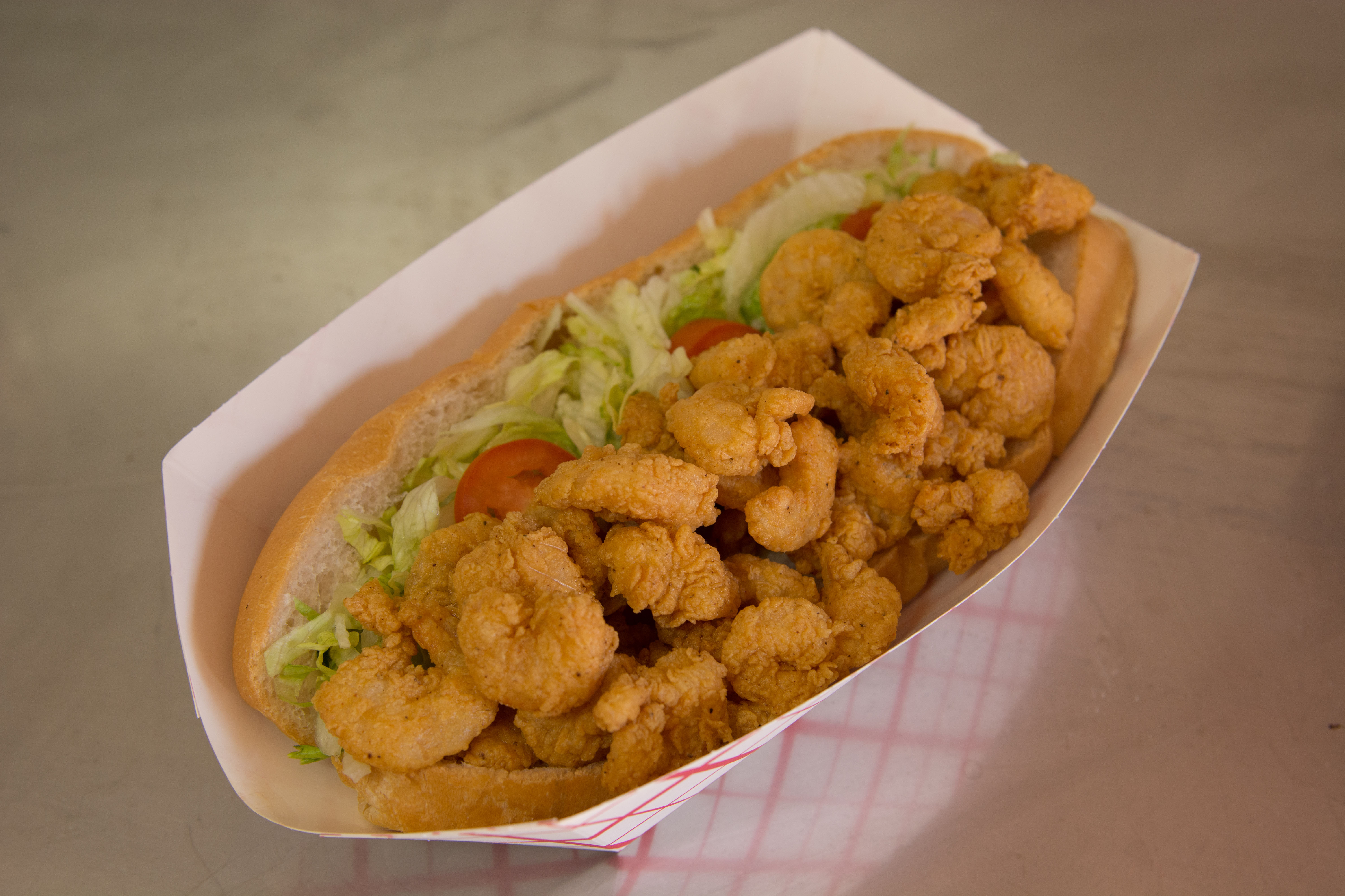 PO-BOY with popcorn shrimp
